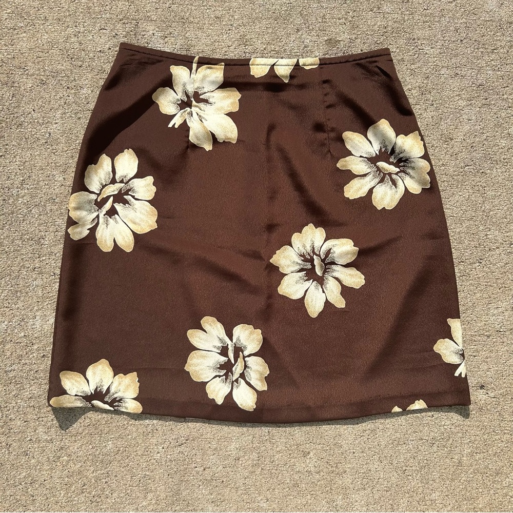 Vintage express brown floral miniskirt